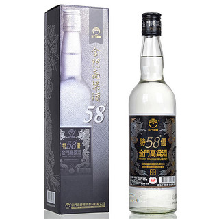 KINMEN KAOLIANG 金门高粱酒 58度特优 黑标白金龙 清香型白酒 58度600ml*6瓶 整箱装