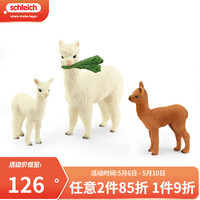 思乐(Schleich S)仿真动物模型小动物玩具 斑马狮子玩具 农场动物奶牛狗狗玩具儿童 羊驼家庭盒装42544