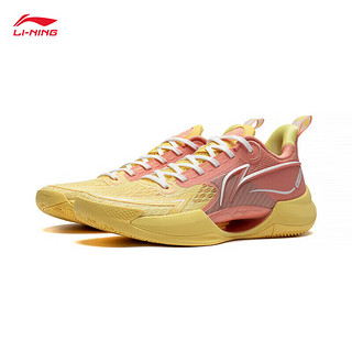 LI-NING 李宁 超轻 V2 男子篮球鞋 ABAT029-15 沙漠粉/芽糖黄 46