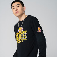 NBA官方正品男款春夏长袖T恤学生休闲宽松套头圆领衫篮网太阳队