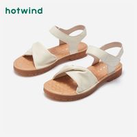 hotwind 热风 夏季新款女士时尚魔术贴低帮一字带凉鞋百搭舒适凉鞋女