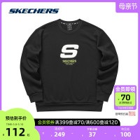 SKECHERS 斯凯奇 秋冬季男女圆领宽松卫衣情侣装加绒保暖套头衫T恤