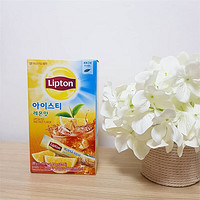 立顿（Lipton）韩国进口立顿lipton水蜜桃柠檬无砂糖冰红茶速溶液体浓缩冷泡冲饮 柠檬红茶速溶20枚整盒