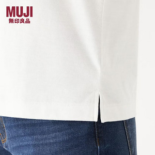 MUJI 無印良品 无印良品MUJI纯棉女士短袖粗细不均棉线天竺编织