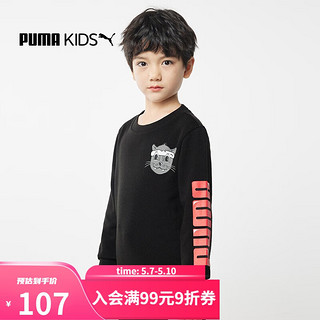 PUMA 彪马 LIL PUMA CREW TR 儿童针织卫衣 847697-01 黑色 98cm