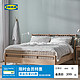 IKEA 宜家 BJORKSNAS约纳斯床架双人床带靠垫木床架原木奶油风主卧