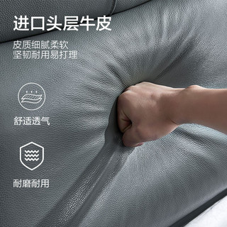 慕思（de RUCCI）皮床 双人床主卧大床真皮意式简约1.8m大床软包主卧婚床 月光白-软包皮床 1500*2000