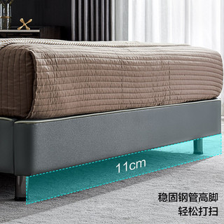 慕思（de RUCCI）皮床 双人床主卧大床真皮意式简约1.8m大床软包主卧婚床 月光白-软包皮床 1500*2000