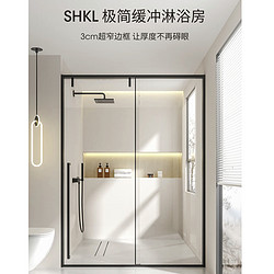 SHKL 心海伽蓝 淋浴房浴屏一字型单移门 雅黑 2.4m²