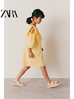 ZARA 夏装新款 童装女童 蝴蝶结饰府绸连衣裙 1420064 300