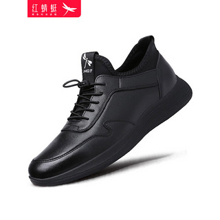 红蜻蜓 男鞋子青年皮鞋男低帮耐磨单鞋商务休闲鞋男 C0191257