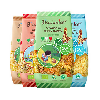 BioJunior 碧欧奇 进口碧欧奇无盐有机宝宝意面200g*4蜗牛+蝴蝶+太空+圆圈