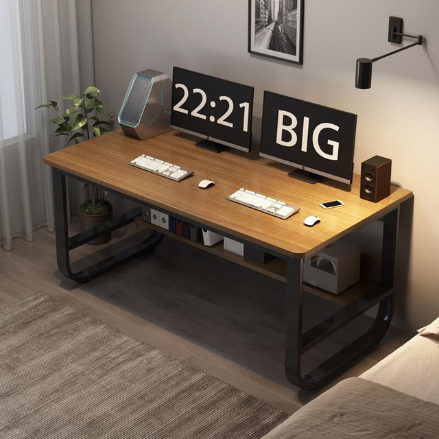 人文成家 电脑桌台式家用办公电脑桌双人书桌