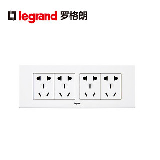 legrand 罗格朗 电工电料118型插座尚超风系列暗装插排厨房插座电源 白色二十孔插座