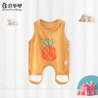 贝乐咿肚兜婴儿护肚宝宝夏季肚围薄款纯棉男女新生儿护肚背心连腿 1812小菠萝 80