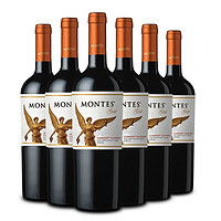 MONTES 蒙特斯 智利原瓶进口 精选金天使 14度赤霞珠干红葡萄酒 750ml*6瓶 整箱