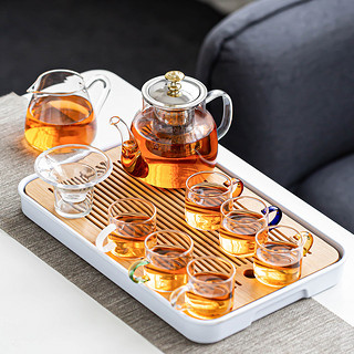 瓷牌茗茶具 玻璃茶具套装 11件