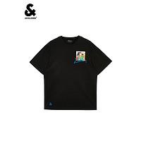 JACK&JONES 杰克琼斯 毕加索联名系列 男士圆领短袖T恤 223201169 黑色 XS