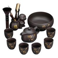正扬 茶具套装 荷韵六杯+福猪+茶洗 9件套