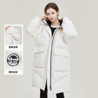 雪中飞 SNOWFLYING 防风连帽中长款女羽绒服