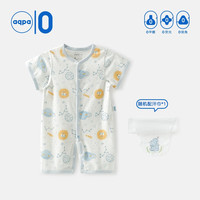 aqpa 婴儿纯棉连体衣婴幼儿爬服夏季新生宝宝衣服薄款哈衣 星际之旅-蓝调 73cm