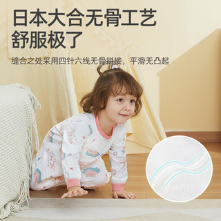 贝肽斯儿童睡衣夏季棉质宝宝爬行哈衣1-3-6岁大童家居服婴儿长袖空调服 菲里斯象(裆部扣) 80cm