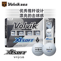 Volvik 高尔夫彩球XTSOFT三层光面12粒golf定制职业长打王职业比赛球礼品礼物用品 白色 XT SOFT 三层球