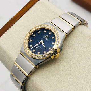 中古未使用欧米茄星座系列女表镶钻黄金石英女生手表礼物