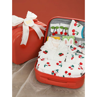 迪士尼（Disney）婴儿创意可爱小樱桃套装满月宝宝百天周岁新生日送礼物用品见面礼 M 夏季短袖樱桃行李箱 73cm