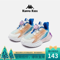 Kappa 卡帕 童鞋儿童运动鞋男童秋季2023秋季旋转纽扣休闲鞋网面女童跑鞋 白 36 21.7-22.2cm