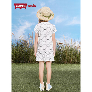 Levi's 李维斯 童装夏季新款儿童短袖连衣裙女童甜美小熊裙子 明亮白 140/64(S)