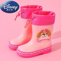 迪士尼(Disney)儿童雨鞋男孩女童女款雨靴男童防滑幼儿小童学生高筒防水鞋 粉色-3162汪汪队 内长17cm_