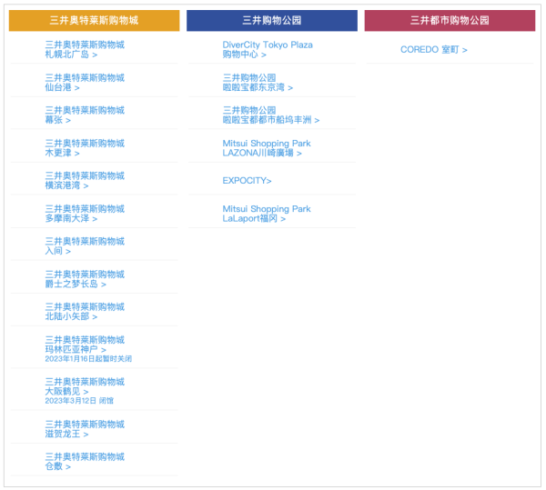 全日本多地20店通用!日本三井购物城 线下购物优惠券