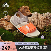 adidas阿迪达斯官方轻运动ADILETTE SANDAL女小童夏季魔术贴凉鞋 灰色/橙色/白色 28(165mm)