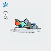 adidas阿迪达斯官方三叶草360 SANDAL 3.0 C男小童夏季凉鞋GW2156 灰绿/蓝紫/橙 34(210mm)