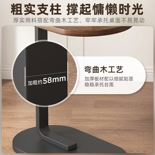SHICY 实采 新品沙发边几边柜边桌小茶几北欧客厅家用阳台角几小桌子置物床边桌子 原木色台面_白架
