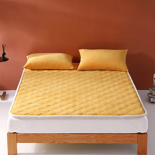 水星家纺 乐肤绒吸湿发热暖享软床垫床上用品 暖享软床垫(山杨黄) 150cm×200cm