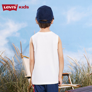 Levi's 李维斯童装男童背心2023夏季新款儿童速干无袖T恤宽松网眼上衣 明亮白 140/68(S)