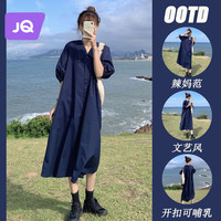 婧麒孕妇装春夏季新款连衣裙中长款哺乳衣时尚孕妇裙夏装洋气时髦 藏青色 L