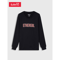 班尼路（Baleno）秋冬新款字母印花圆领卫衣男潮流简约棉质休闲套头衫时尚青年基础百搭长袖上衣 A97 M