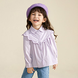 jellybaby 杰里贝比 儿童荷叶领衬衫 紫色