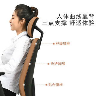 okamura奥卡姆拉老板椅办公椅椅电脑椅家用人体工学椅子可躺转椅Elegant 棕色（纳帕牛皮）+高密度泡棉