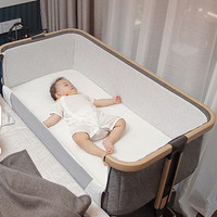 elittle 逸乐途 六代原木plus 便携式婴儿床 双层+120*65cm