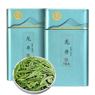 山间饮茗明前新茶绿茶特级豆香型罐装 龙井 125g * 1罐