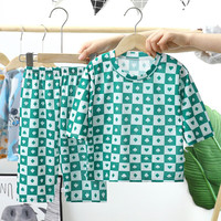 瑄妮薇儿童家居服套装夏季七分裤衣服新款男童空调服女童睡衣童装 BS08 110cm