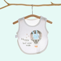 有彩婴幼儿夏季薄款半背衣圆肚兜新生儿护肚兜男女宝宝纱布护肚脐围兜 小兔子（半背圆） 66码(适合3-6个月)