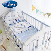 迪士尼（Disney）春上新轻奢品牌ins皇冠造型床头靠垫婴儿床围棉宝宝夏天透气床上 海洋王国 3片围(2短1长)