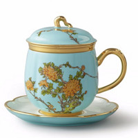 auratic 夫人瓷 茶杯 280ml 西湖蓝 单杯