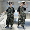 贝孩趣童装儿童迷彩服男童套装夏季学生短袖衣服夏令营迷彩服装演出班服 黑色长裤套装 130码(建议身高115-125厘米)