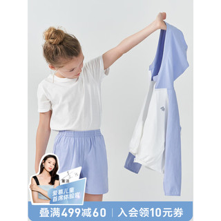 爱慕儿童（AIMER KIDS）男女童连帽长袖上衣A类吸湿排汗速干透气3A抑菌时尚休闲外穿出游 女上衣-紫白 130
